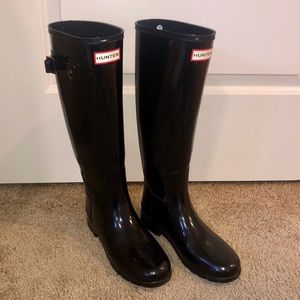 Black Glossy Hunter Rainboots